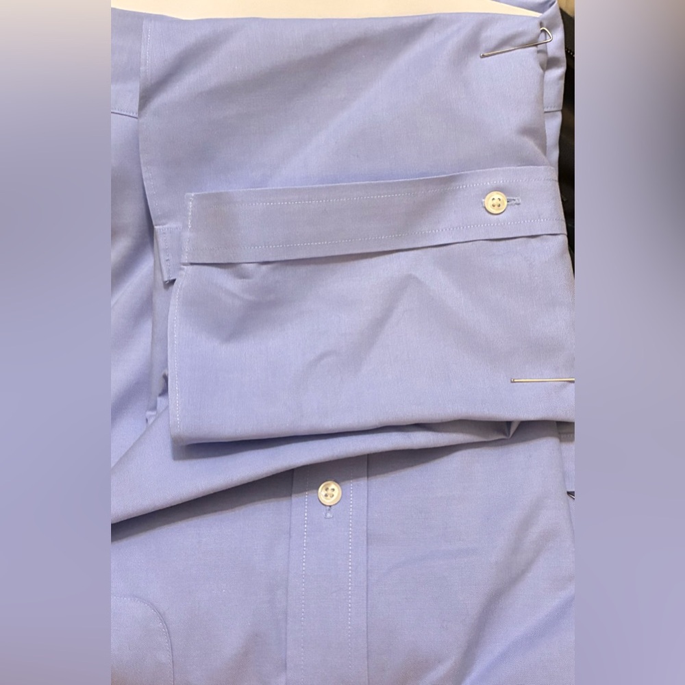 Nordstrom Men's Shop Smartcare Wrinkle-Free Classic Fit dress shirt 17.5 34-35 - Picture 6 of 6